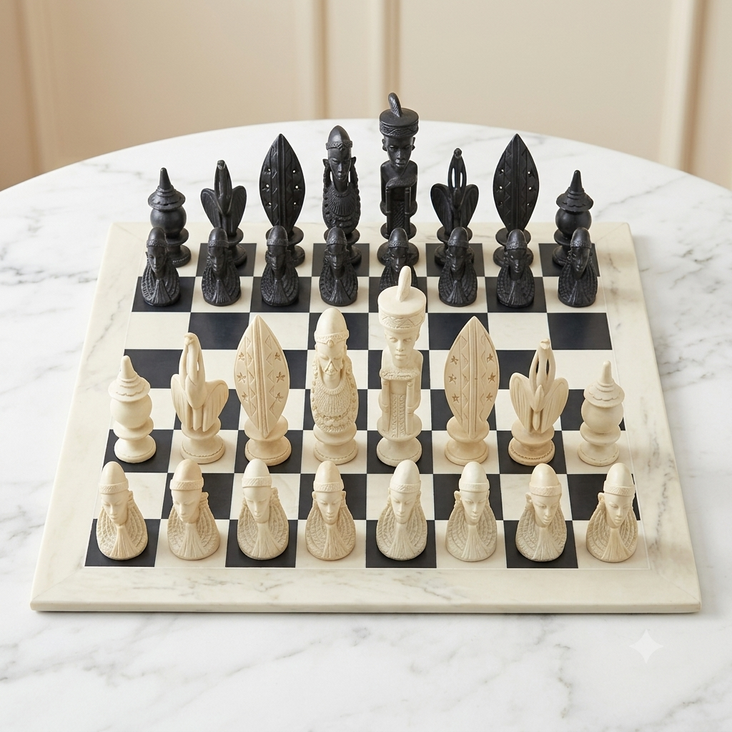 African-themed chess set - Design 2