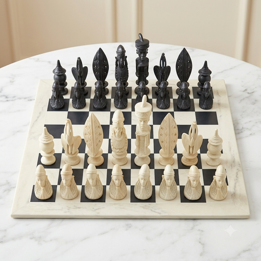 African-themed chess set - Design 2