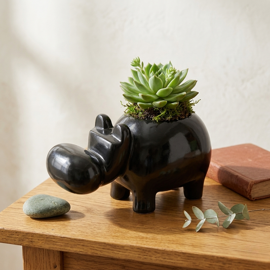 Baby hippo planter