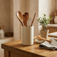 Curvy bottom utensil jar