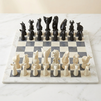 Safari animal-themed chess set