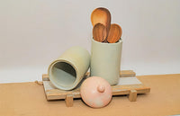Long cylindrical jar with lid