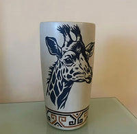 Handpainted giraffe jar