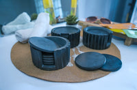 Pleated coaster set (Black Stone)