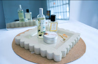 Scalloped square tray