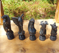 Safari animal-themed chess set