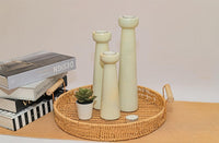 3-set Large pillar candlesticks