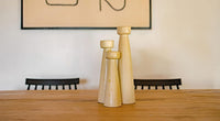 3-set Large pillar candlesticks