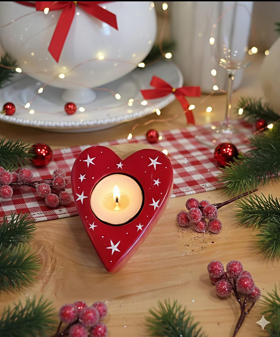 Red twinkle star candle holder