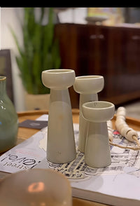 3-set short pillar candle sticks