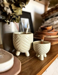 Striped mini tri-pot